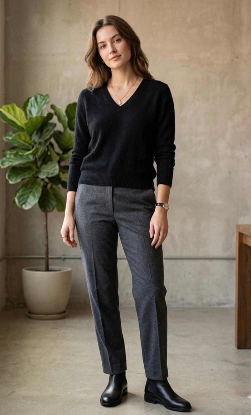 Caslon 100% Cashmere Sweater Black VNeck Long Sleeve Knit Pullover Luxury comfy
